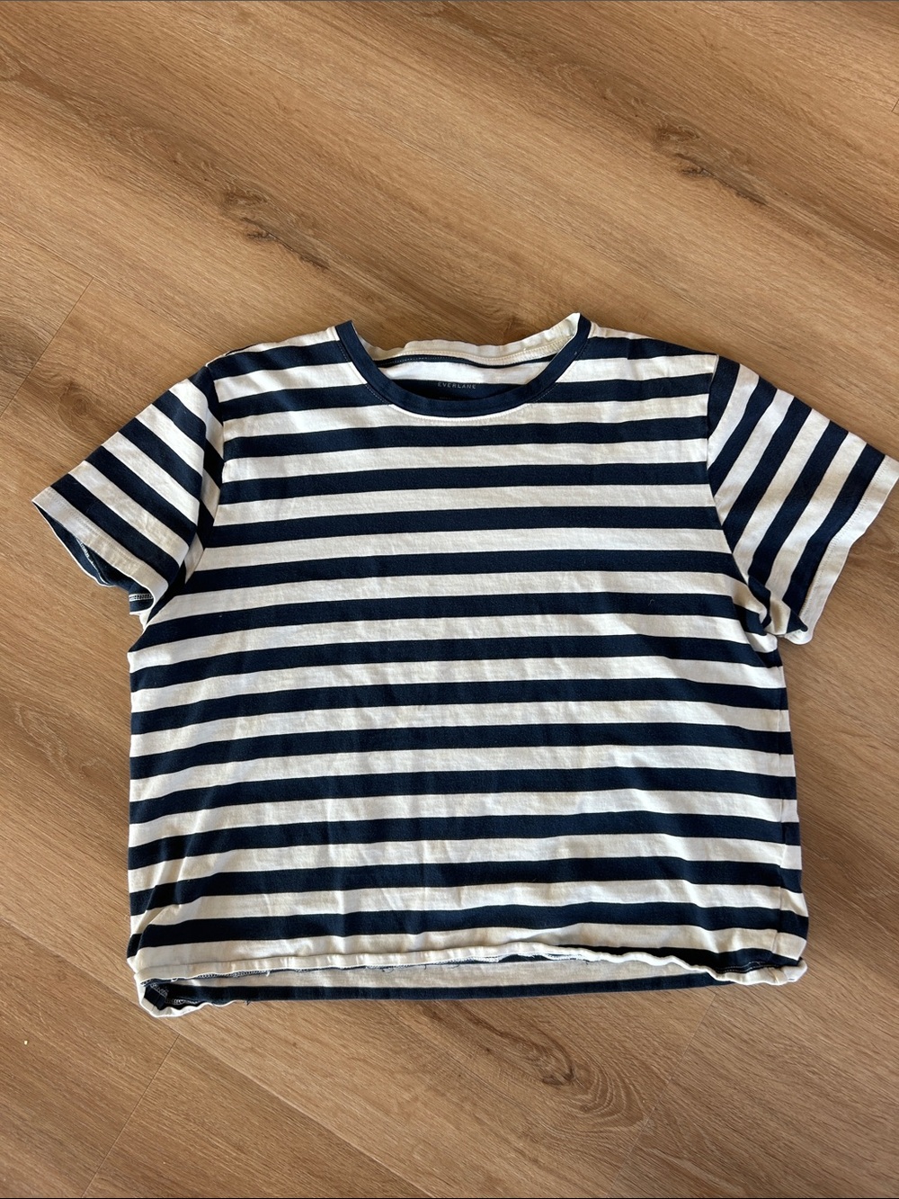 Everlane Navy & White Striped Short-Sleeve Tee